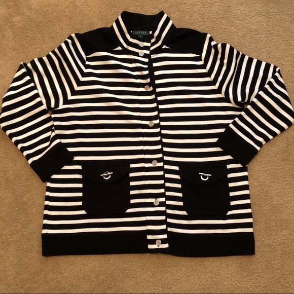 Ralph Lauren Jackets & Blazers - Ralph Lauren Navy Blue/White Striped Jacket